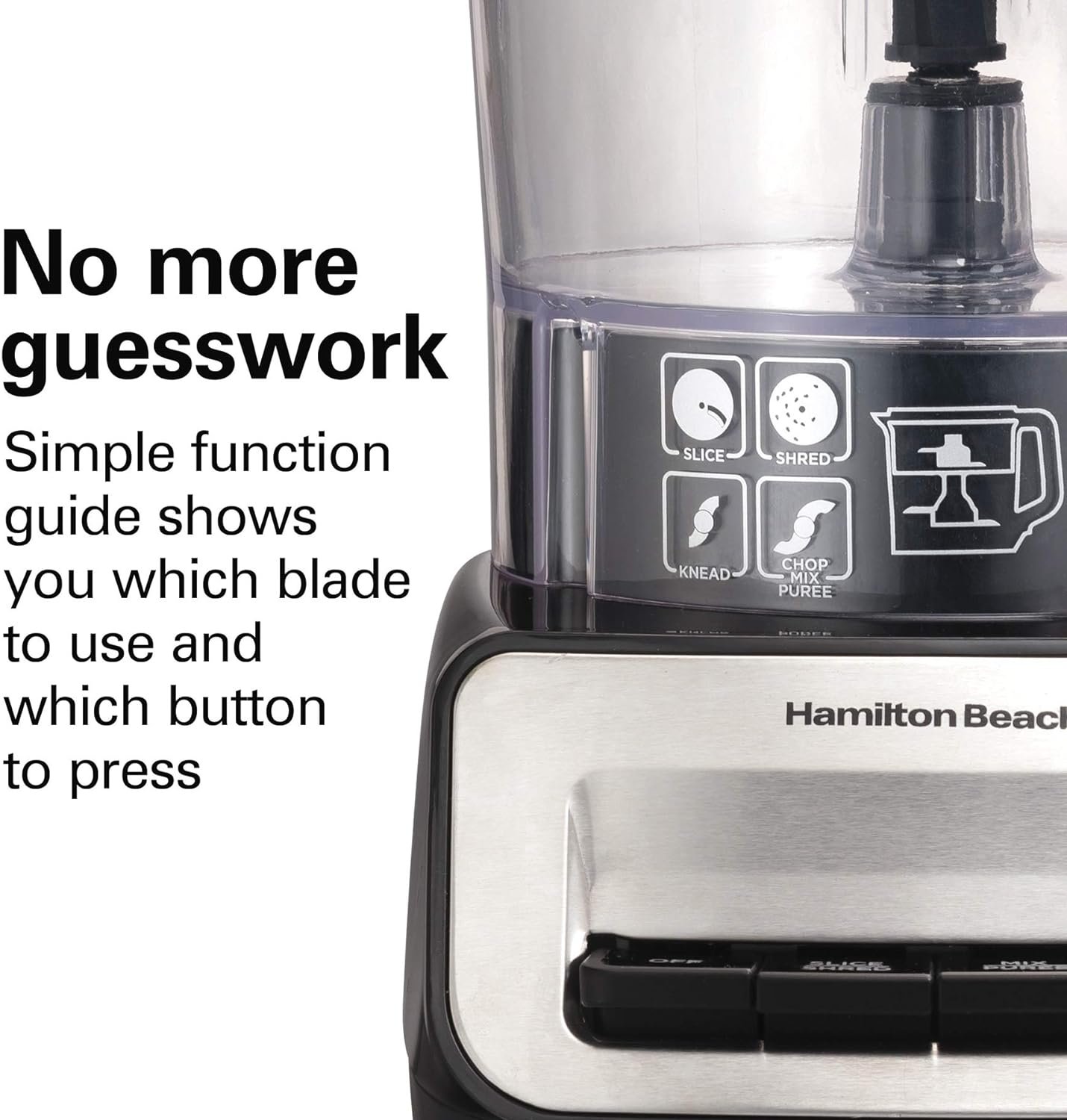 Hamilton Beach Stack & Snap Food Processor and Vegetable Chopper, BPA Free, Stainless Steel Blades, 14 Cup + 4-Cup Mini Bowls, 3-Speed 500 Watt Motor, Black (70585) - Image 8