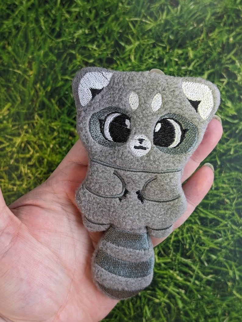 Pedro Bandit the Raccoon Trash Panda Chibi Kawaii Mint Stuffed Fleece Hedgehog Rat Guinea Pig Degus Chinchilla Enrichment Toy Small Animal Photo Prop Cage Buddy Mint Stick Alternative - Image 3