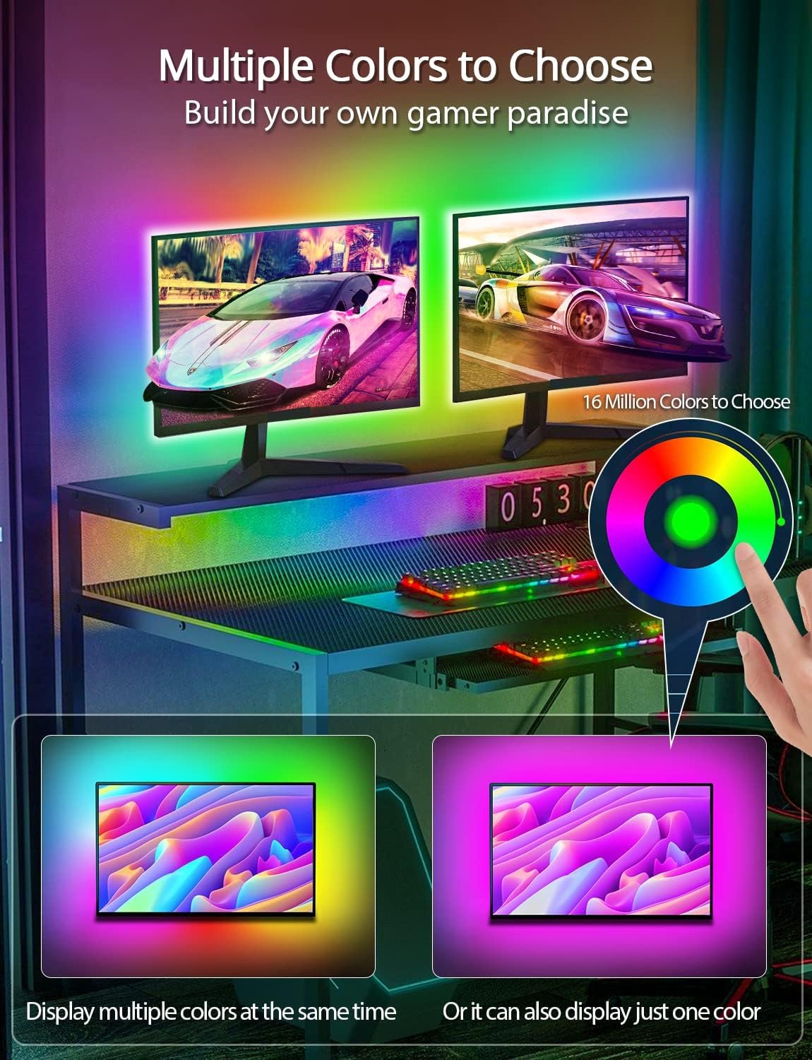 MATICOD LED Lights for TV Led Backlight, 9.84ft RGB Led Strip Lights for TV Lights Behind, USB Led Light Strip for 32-43in TV, Bluetooth APP Control Music Sync Strip Lighting for Christmas Decorations - Image 5