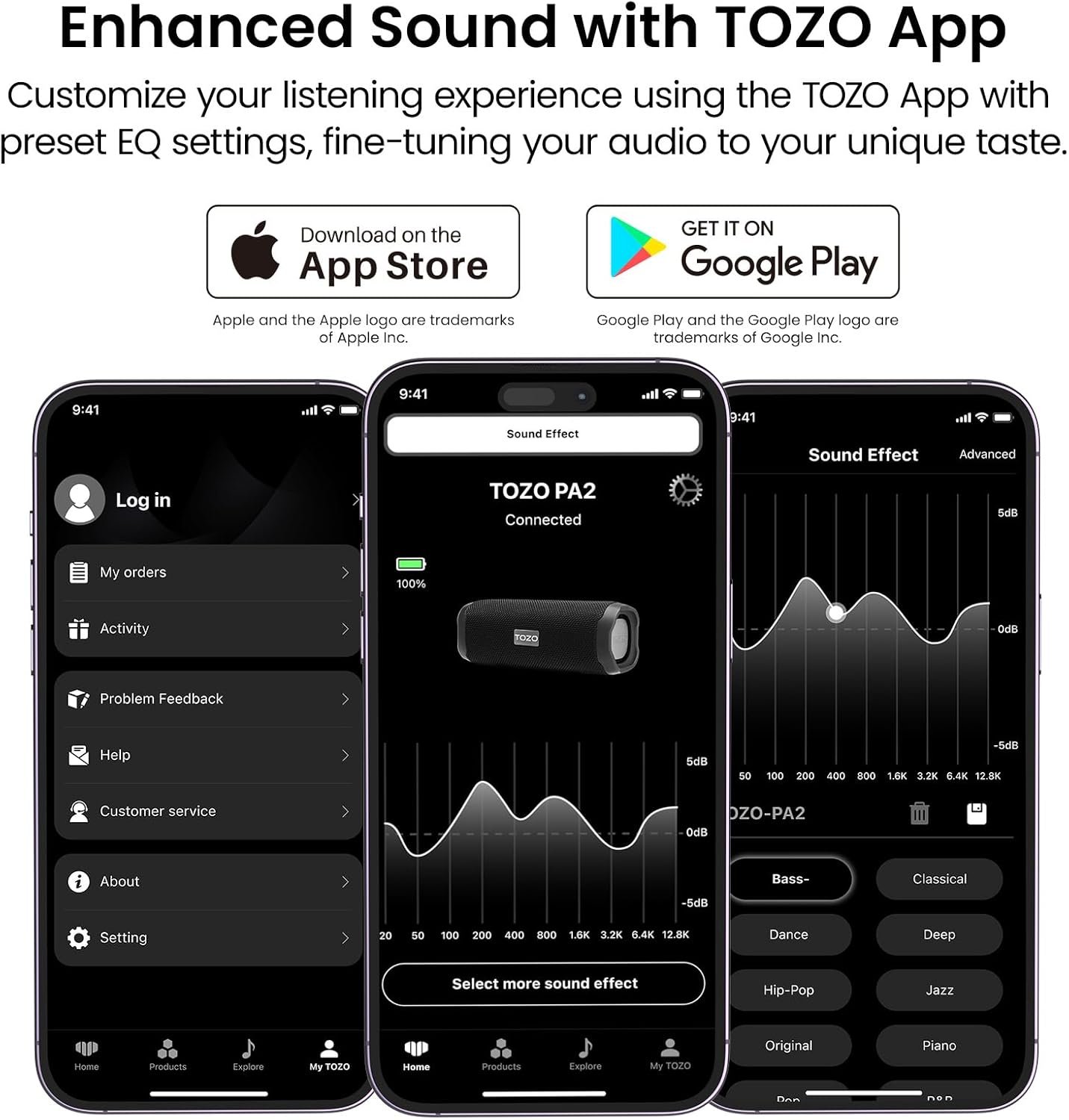 TOZO PA2 Bluetooth Speaker with Dual Drivers & Dual Bass Diaphragms, Deep Bass Loud Stereo Sound, 25H Playtime, Custom EQ App Portable Wireless Speaker for Home Outdoors Travel Red - Image 8