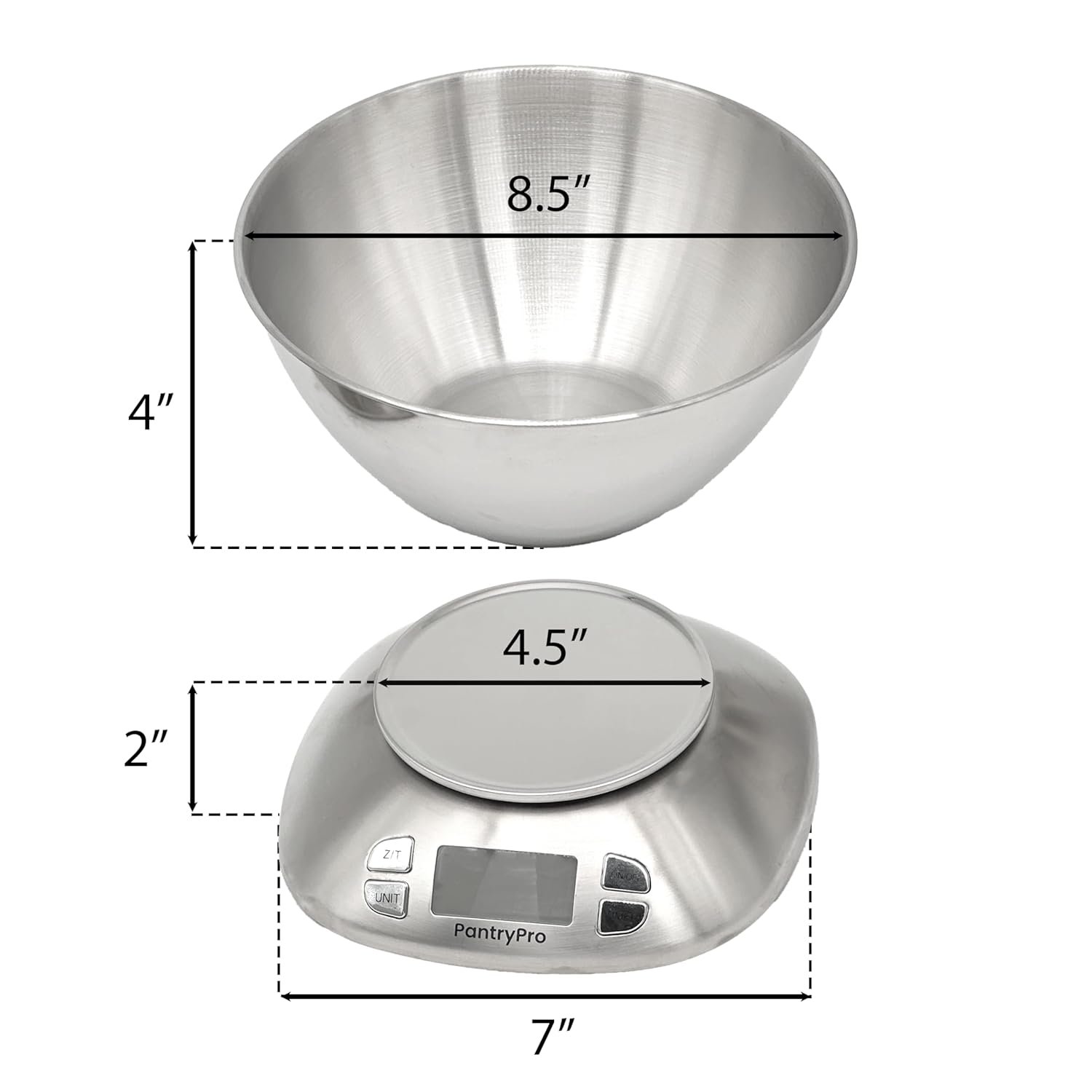 Digital Kitchen Scale with Bowl - Gold Stainless Steel 12lbs Capacity - LCD Display Grams and Ounces Battery Included - Image 6