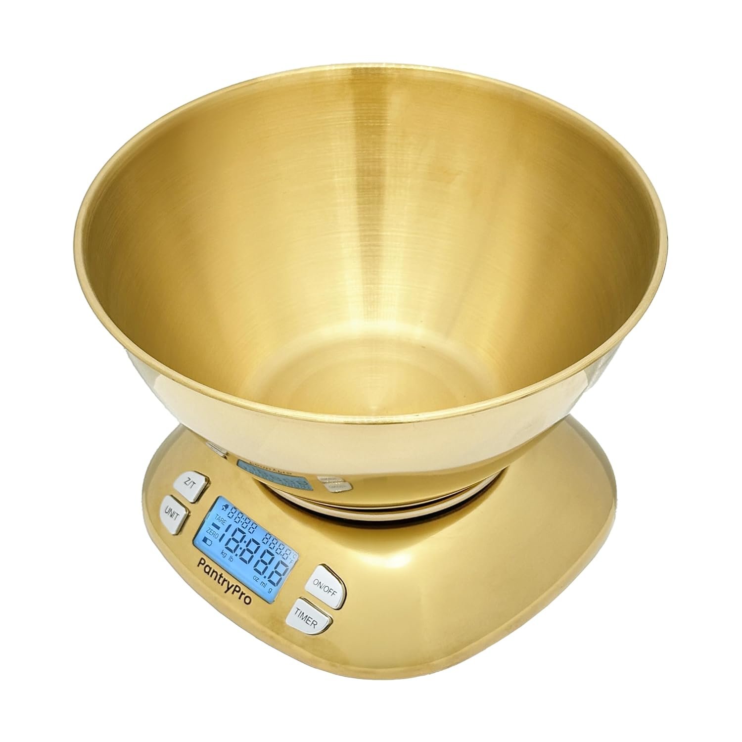 Digital Kitchen Scale with Bowl - Gold Stainless Steel 12lbs Capacity - LCD Display Grams and Ounces Battery Included - Image 2