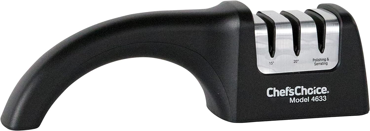 Chef'sChoice AngleSelect Diamond Hone Professional Manual Knife Sharpener for Straight and Serrated Knives with Precise Angle Control Compact Footprint, 3-Stage, black - Image 8