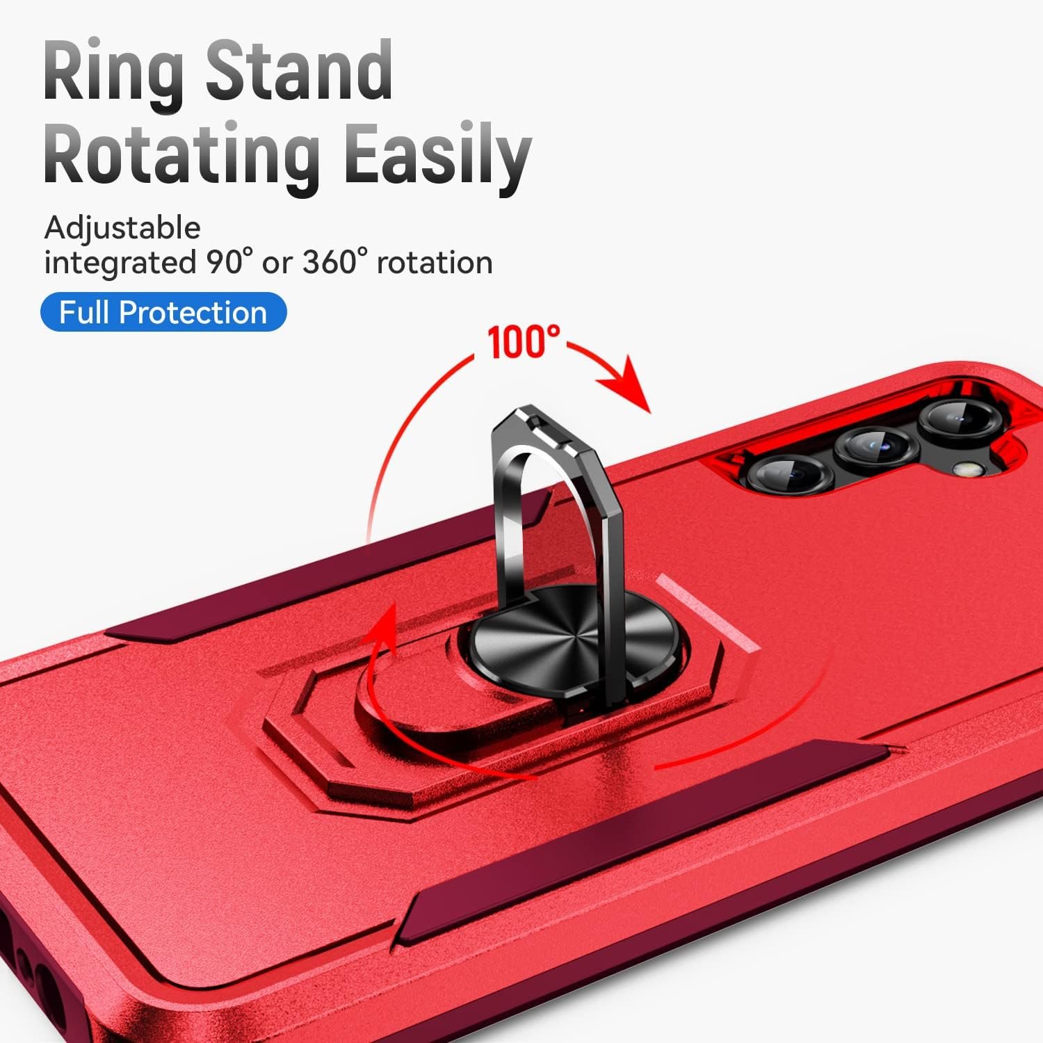 for Samsung Galaxy A14 5G Case with Kickstand Ring Rugged Protective Military Grade Shockproof Case for Galaxy A14 5G Phone Case (Red) - Image 7