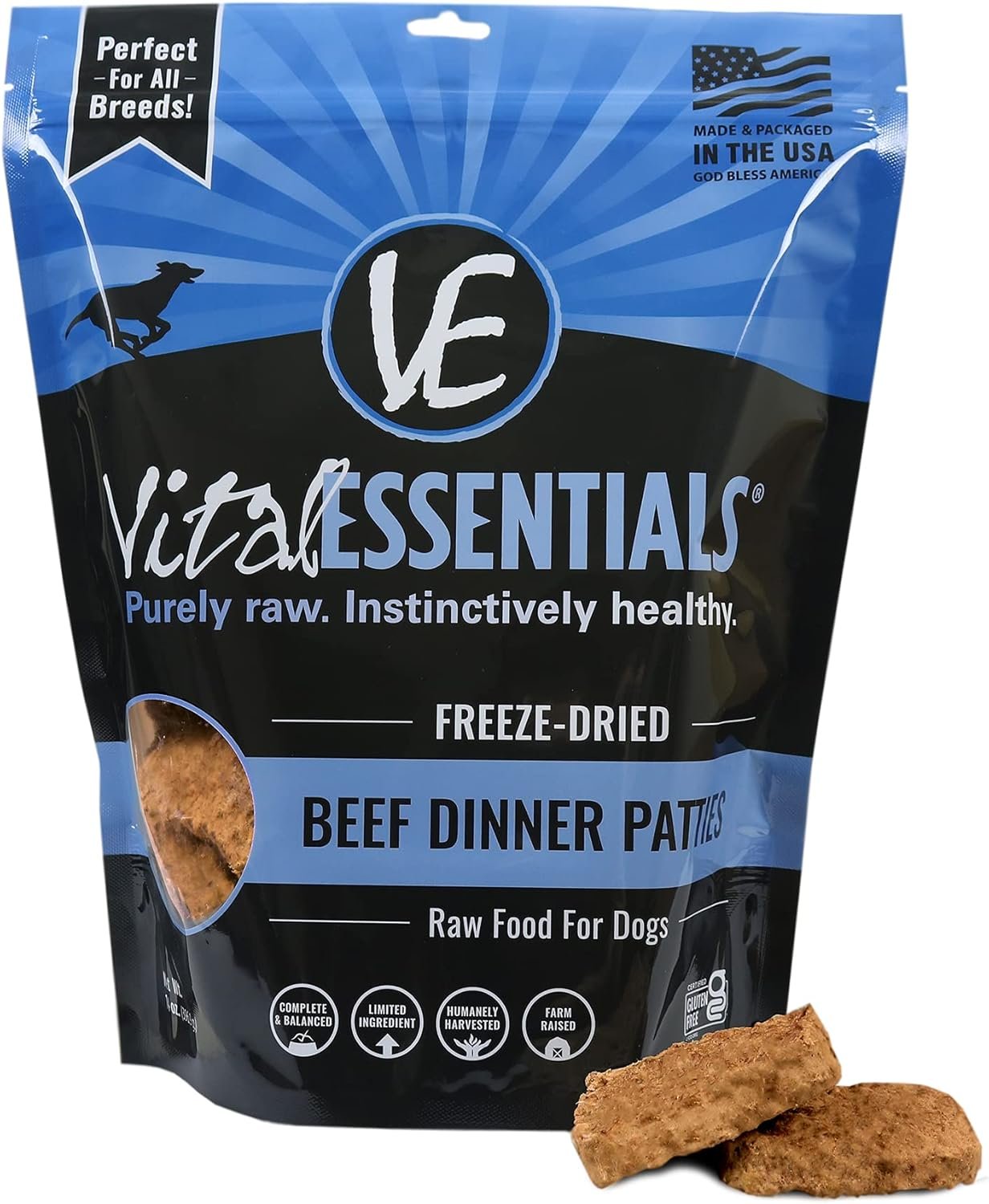 Vital Essentials Freeze Dried Dog Food, Beef Dinner Patties 14 oz - Image 2