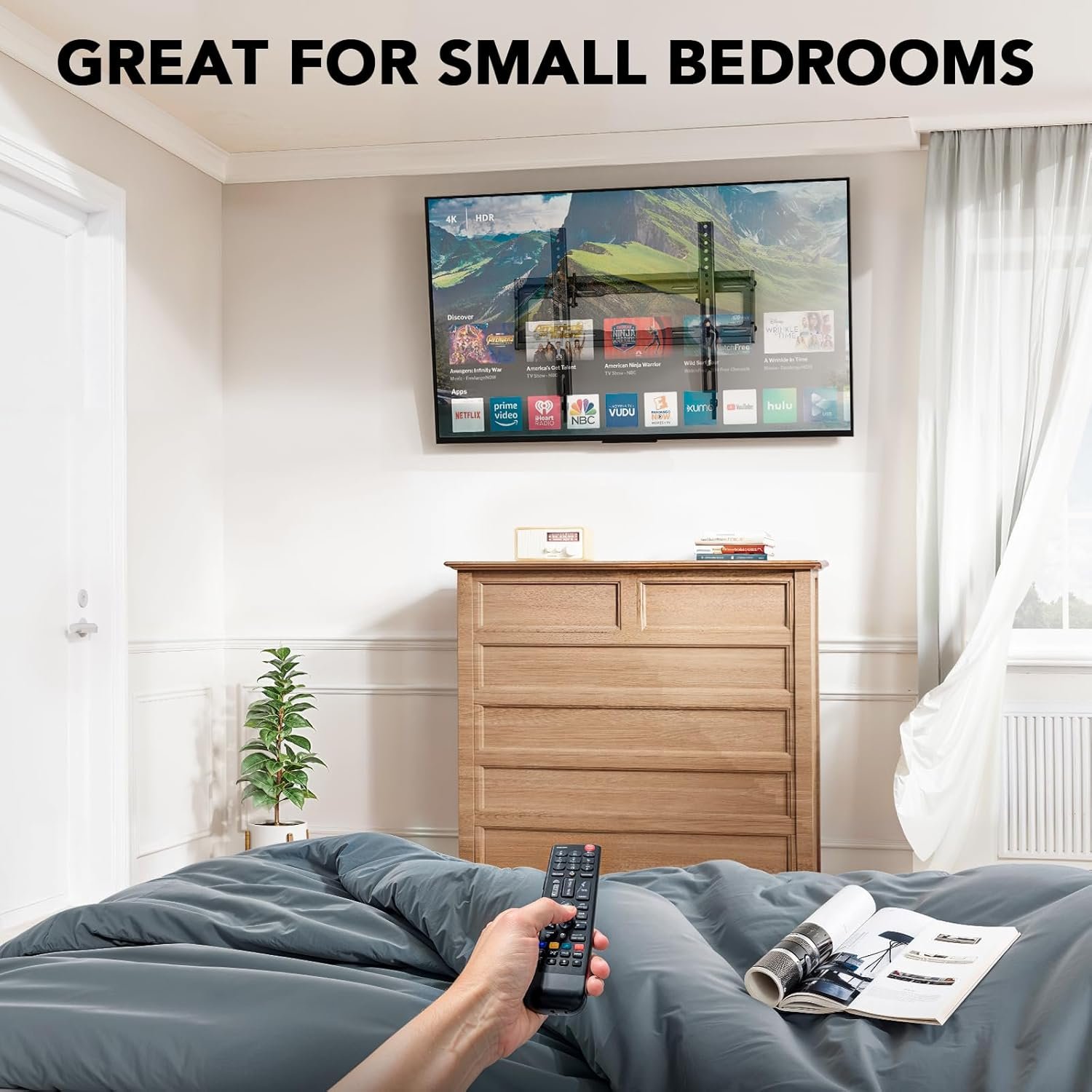 Pipishell UL Listed Tilt TV Wall Mount Bracket Low Profile for Most 23-55 Inch LED LCD OLED 4K Flat Curved TVs up to 99lbs Max VESA 400x400mm, 8° Tilting for Anti-Glaring, Fits 8-16 inch Wood Stud - Image 8