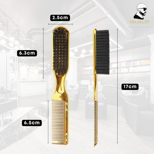 Double-Sided Beard Brush & Beard Comb Barber Brush for Grooming Beard Non-Slip & Sturdy Bristle Brush for Clean Cuts Professional Barber Comb for Beard & Hair Edge Control Brush Barber Accessories - Image 6