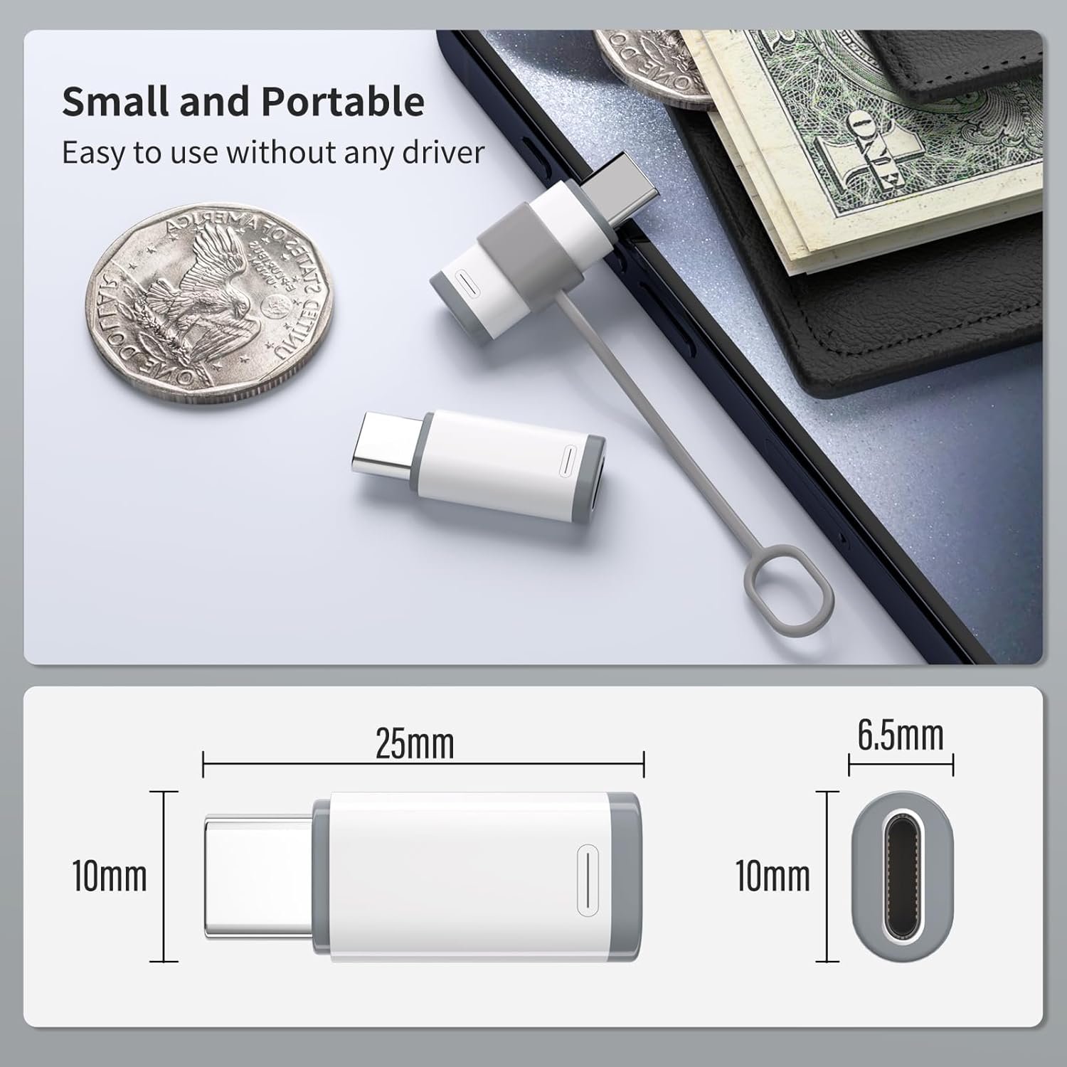 4 Pack Lightning to USB C Adapter for iPhone 15/16/16 Pro Max/Plus,Samsung S24,Support Charging & Data Transfer,Type C Charger Connector Cable,Lightning Female to USB C Male Adapter,Not for Audio - Image 9