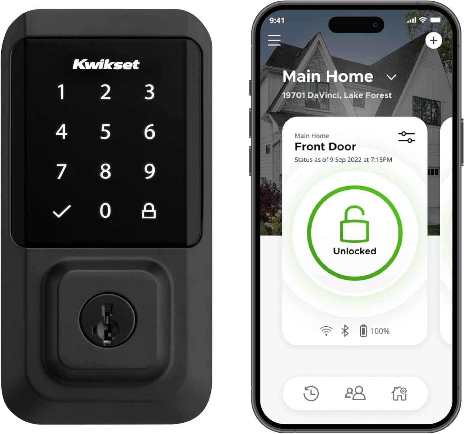 Kwikset Halo Wi-Fi Smart Lock, Keyless Entry Front Door Touchscreen Deadbolt, Matte Black Finish, Grade AAA Certified, UL Listed, Easy Install No Hub, App Control, Digital Remote Lock - Image 2