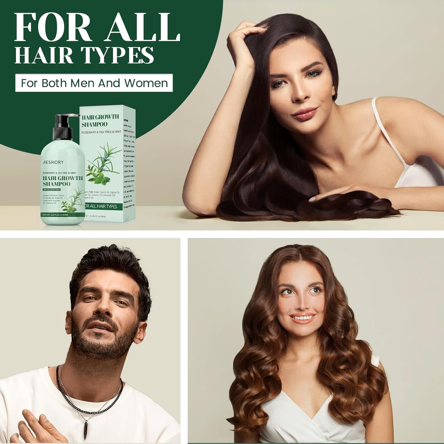 Rosemary Hair Growth Shampoo - Rosemary Mint Strengthening Shampoo with Tea Tree, Biotin, Castor Oil for Thinning Hair and Hair Loss, 11.8 Fl. oz - Image 9