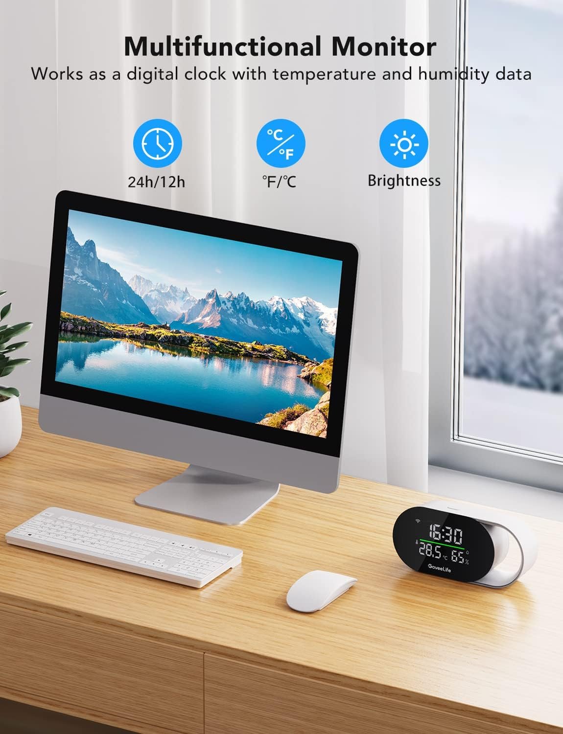 GoveeLife Smart Air Quality Monitor with PM2.5, WiFi, Temperature & Humidity Sensors, LED Display, 2s Refresh, 2-Year Data Storage, for Home & Office - Image 7