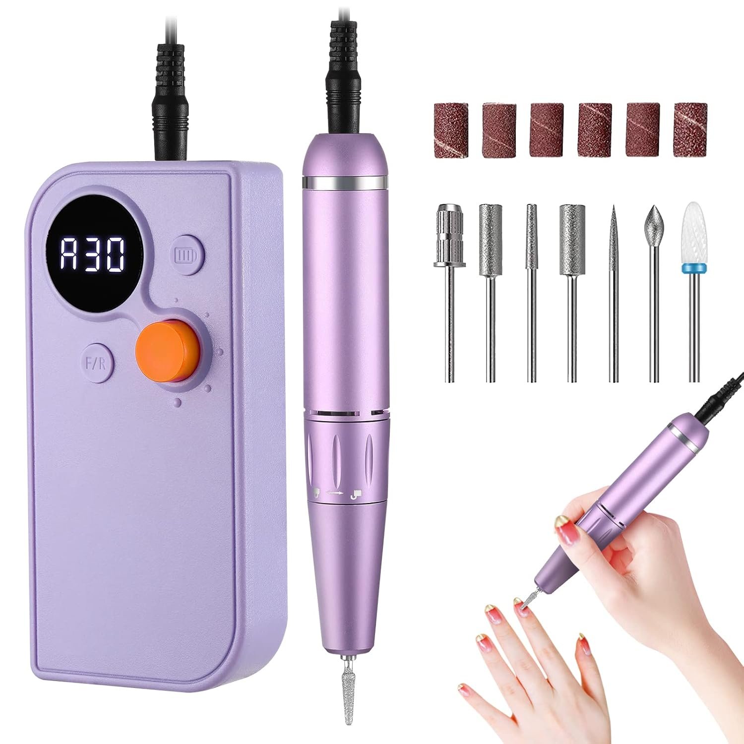 Portable Nail Drill Kit Rechargeable 30000 RPM Electric Professional Cordless E-File Nail Drill Machine Set for Acrylic Nails, Polishing, Manicure Pedicure Tool - Image 2