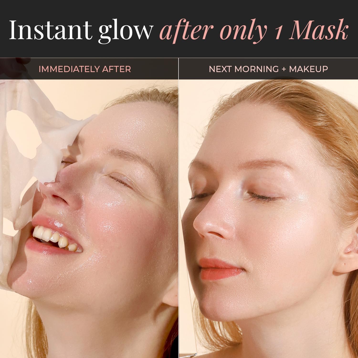 Moisturizing Anti-aging Snail Mucin Face Masks 10 EA, with Collagen, Niacinamide 2%, Squalane, Face Masks for Dry, Sensitive Skin, Travel Essentials, Self Care, Korean Skincare - Image 6