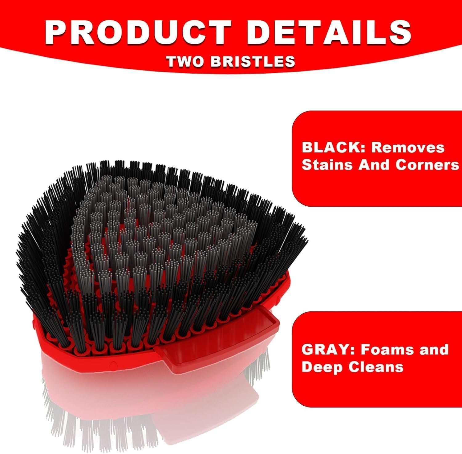 2 Pack Upgrade Scrub Brush Replace Heads for O Cedar EasyWring 1 Tank Spin Mop, Mop Replacement Head Brush,Scrubber Head Floor Cleaning Brush,More Layers of Bristles for Bathroom, Deck, Kitchen - Image 4