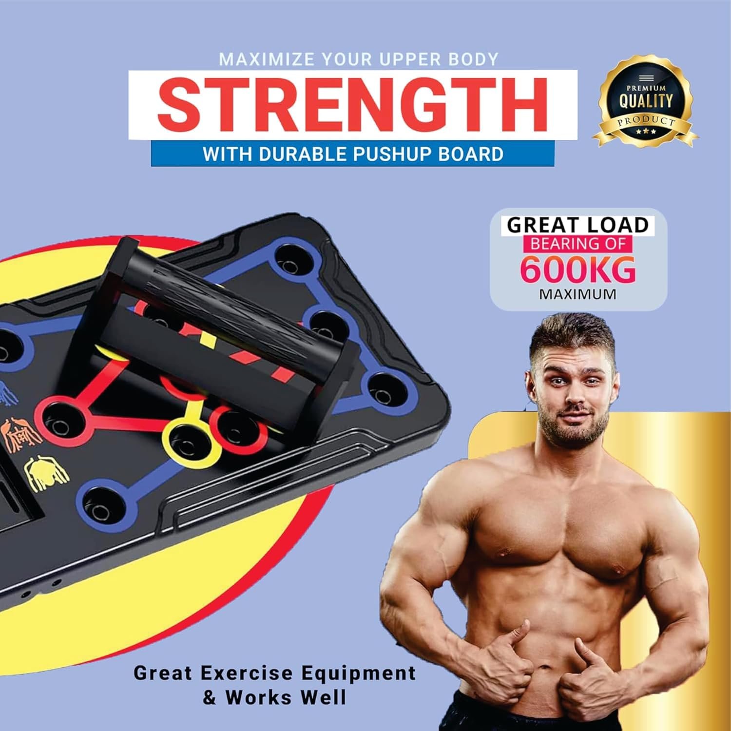 Push Up Board for Men & Women with Jumping Rope - Foldable Pushup Board, Multi-Function Push Up Board for Floor - Fitness Strength & Exercise Training Equipment for Home Workout - Image 6