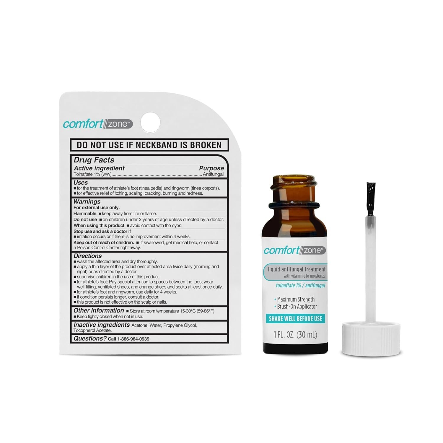 Comfort Zone Max Strength Anti-Fungal Liquid for Toenails, Brush Applicator, Tolnaftate 1%, 1 Fl Oz - Image 3