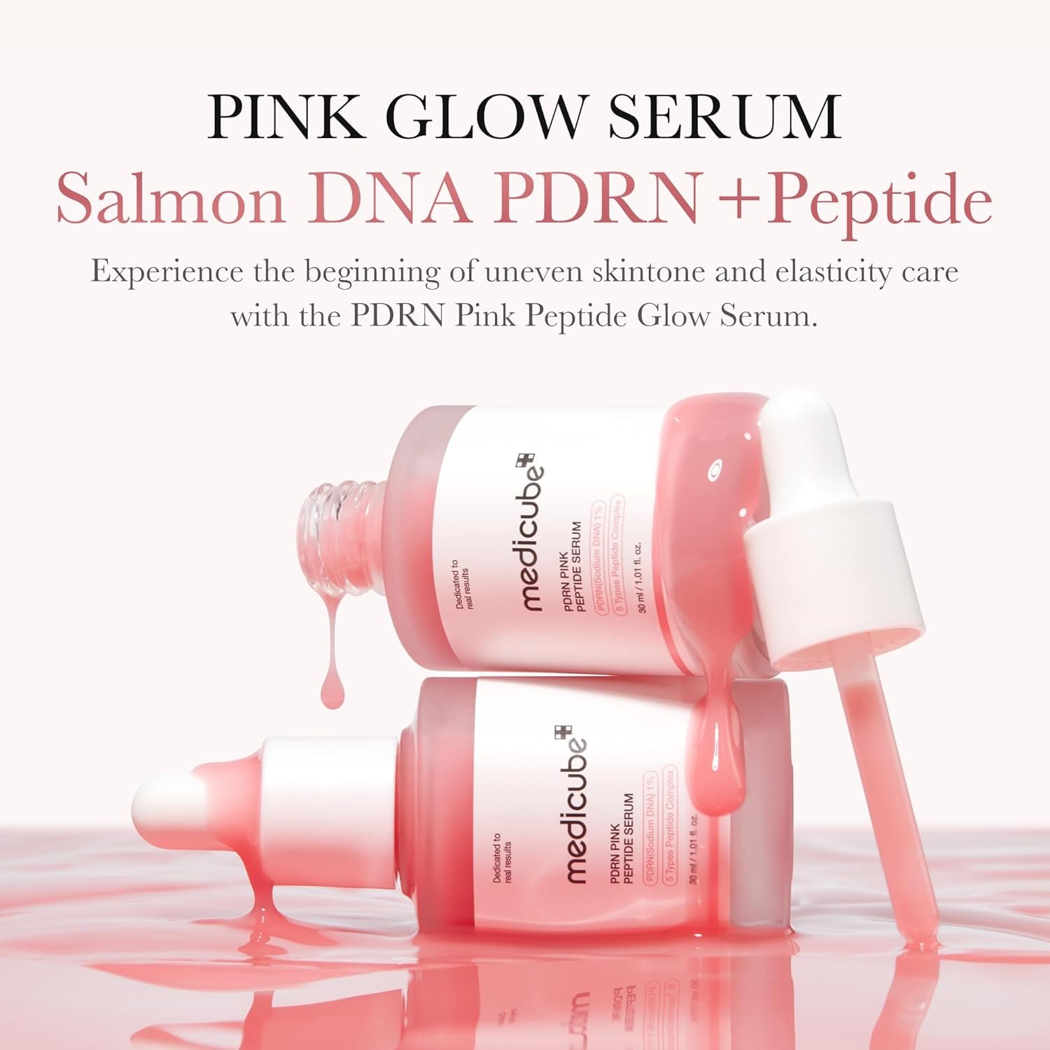 medicube Salmon DNA PDRN Pink Peptide Serum, Pink glow serum, Peptide, Niacinamide, Hydrating & Moisturizing & Firming, Uneven Skin Tone, Korean Skincare | 1.01 fl.oz. (1.01 fl.oz., Salmon DNA PDRN) - Image 4
