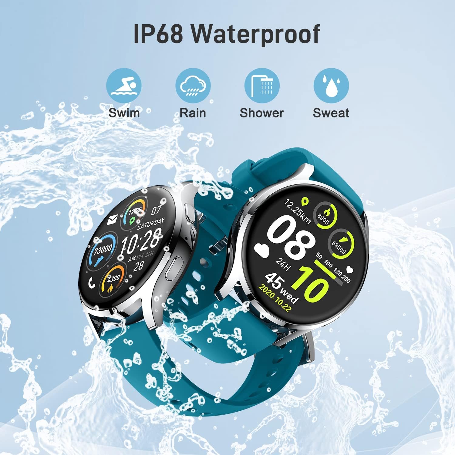 Smart Watch for Men Women Fitness: (Make/Answer Call) Bluetooth Smartwatch for Android Phone iPhone Compatible Waterproof Sport Running Digital Watches Blood Pressure Heart Rate Monitor Sleep Tracker - Image 6