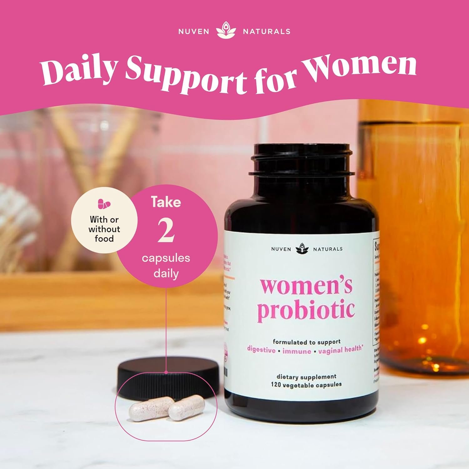 Womens Probiotic - 60 Day Supply - 12 Probiotic Strains, D Mannose, Cranberry for Digestive Health, Vaginal Health, & Immune Support - Prebiotics and Probiotics for Women - Image 5