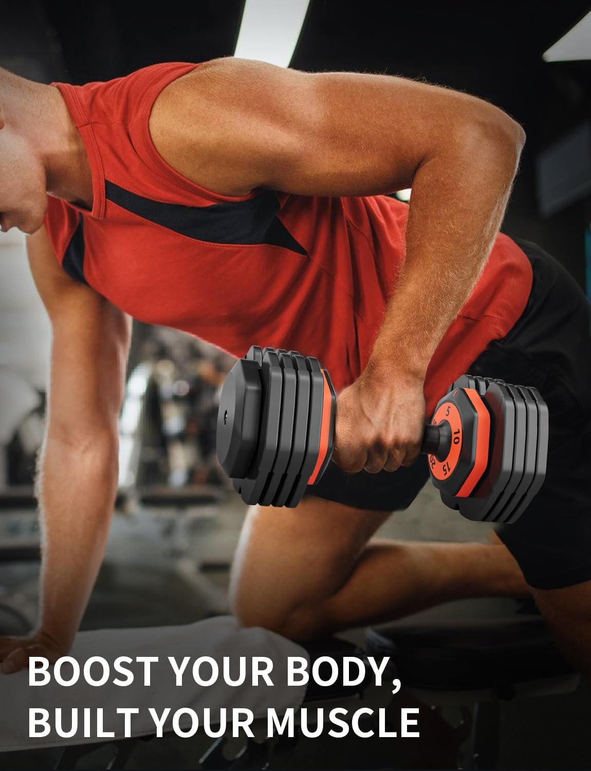 LEEKEY Adjustable Dumbbells, Dumbbells with Anti-Slip Handle for Exercise & Fitness Fast Adjust Weight, Innovative Workout Equipment - Image 8