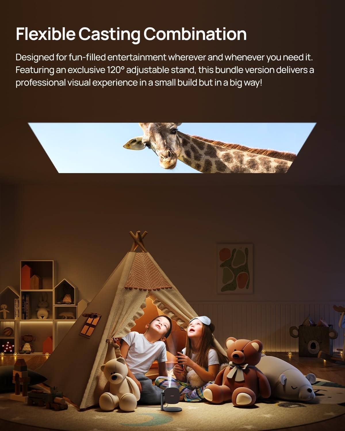 XGIMI MoGo 2 Pro 1080P Portable Projector with Multi-angle Stand, Wifi and Bluetooth, Android TV 11.0, 400 ISO Lumens, ISA 2.0, Supports 4K, Auto Focus, Object Avoidance, and Screen Adaption - Image 3