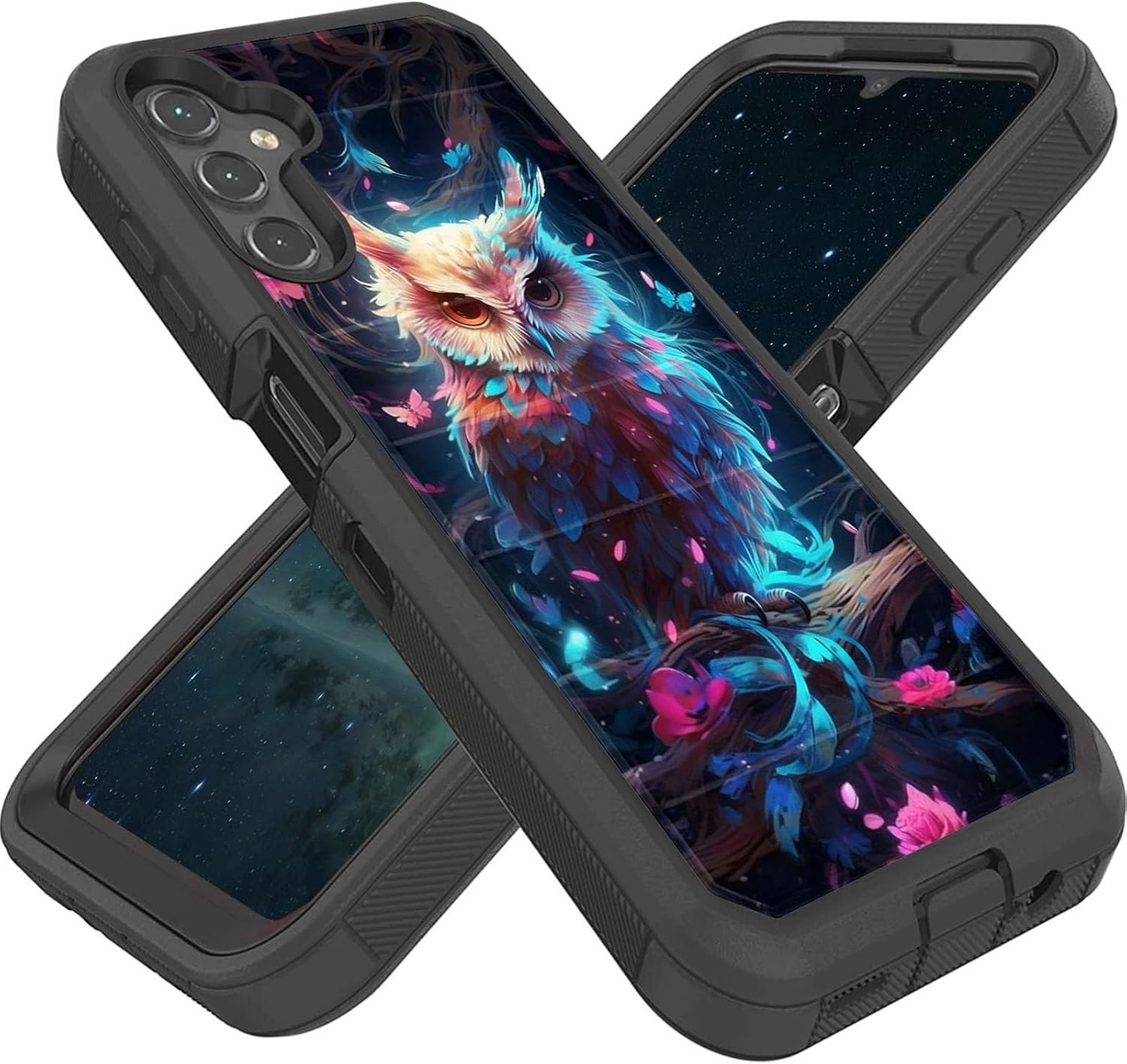 Designed for Galaxy A14 5G 6.6 Inch Case,Heavy-Duty Rugged and Durable,Shockproof Hybrid Dual-Layer Armor Protective Shell,Cute Owl - Image 2