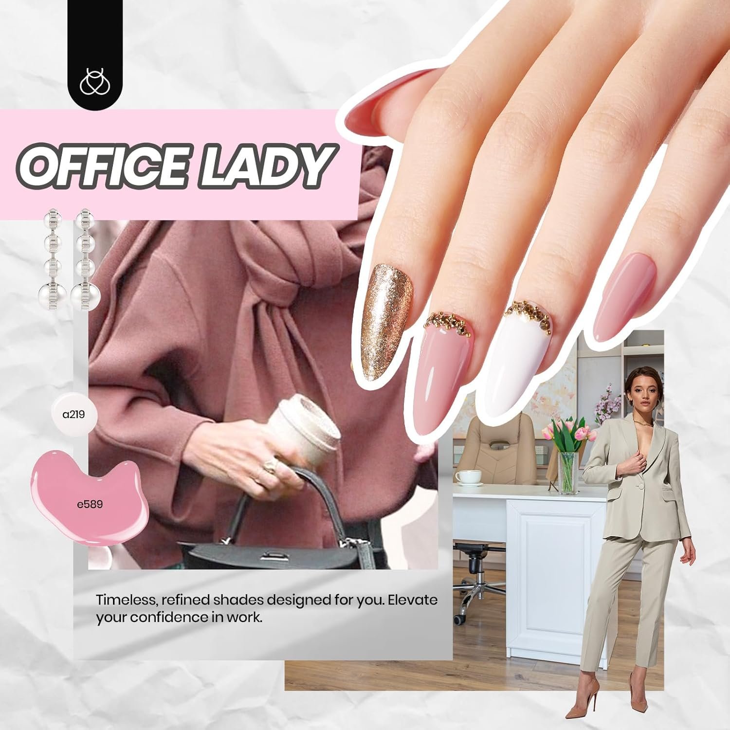 Beetles Gel Nail Polish Kit with UV Light, 46 PCS 25 Colors Gel Nail Polish Set Base Glossy Matte Glitter Top Coat Gel Polish Red Green Brown Blue Pink Nude Gel Manicure Valentines Gift for Women - Image 4