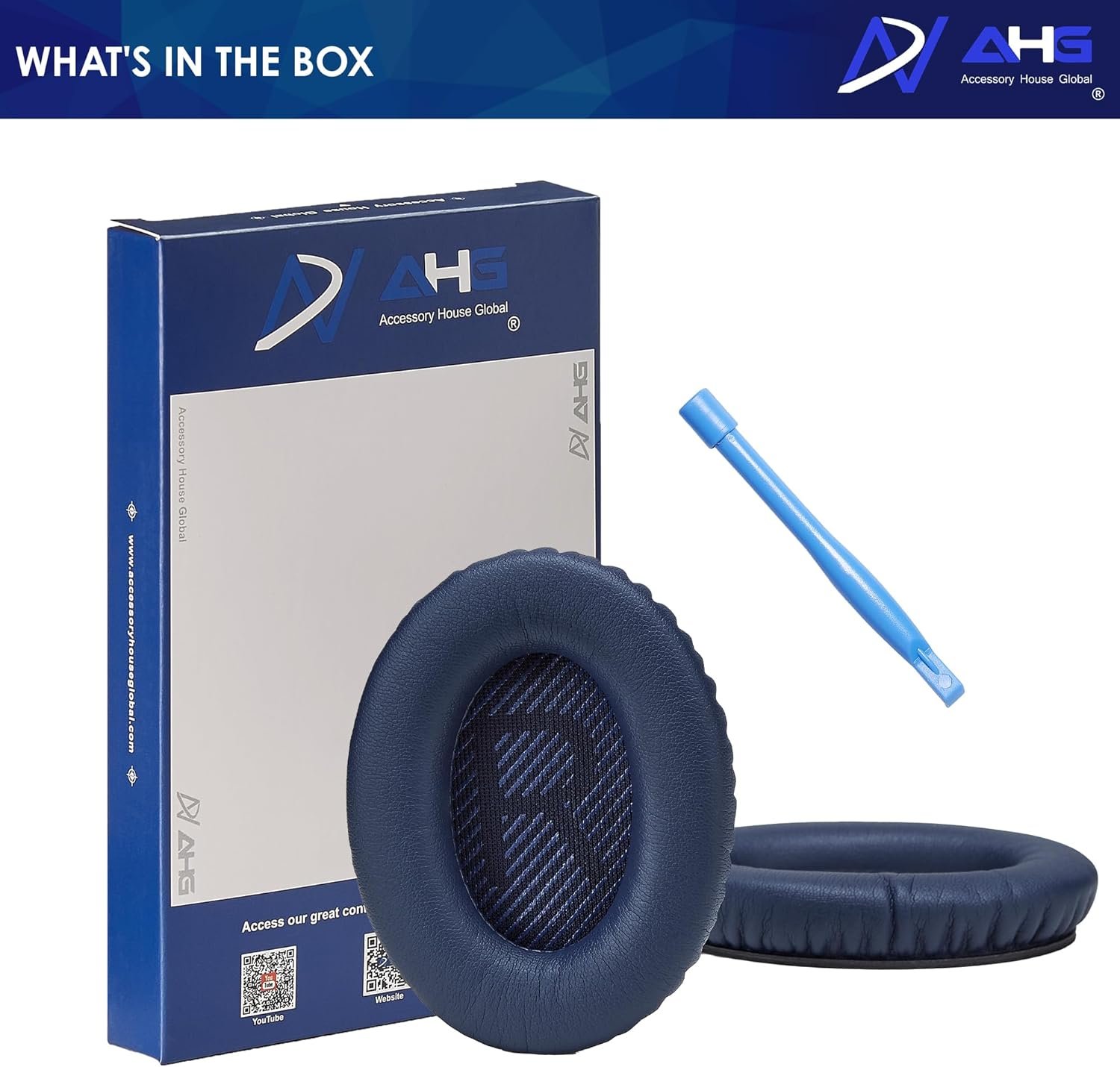 AHG QC35 Replacement Ear Pads / QC35 ii Ear Pads Cushion Blue Compatible with Bose QuietComfort 35 (QC35) / Bose QuietComfort 35 ii (QC35 ii) Headphones (Midnight Blue). Great Comfort + Durability - Image 9