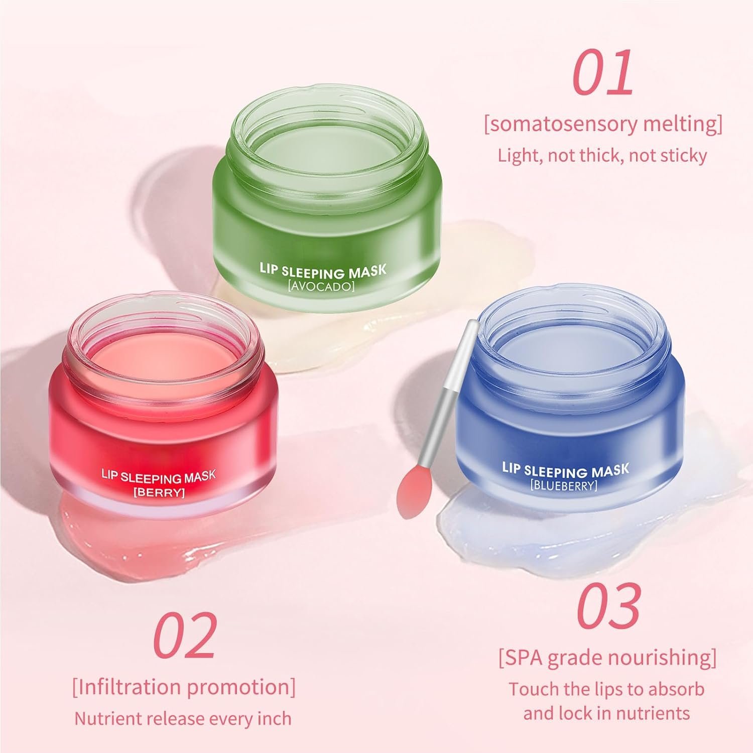 Lip Sleeping Mask for Dry Chapped Lips, Blueberry Overnight Lip Mask, Moisturizing Lip Mask Improves Dryness, Long Lasting Nourishing, Reduce Lip Wrinkles & Fine Lines, Night Time Lip Mask for Women - Image 8