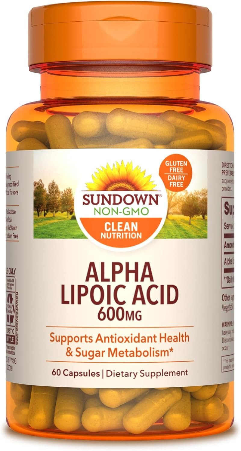 Sundown Alpha Lipoic Acid 600mg, Supports Antioxidant Health, Dietary Supplement, 60 Capsules - Image 2