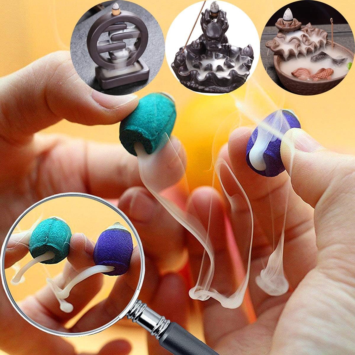 120 PCS Backflow Waterfal Incense Cones, 8 Mixed Natural Scents India Incense Osmanthus Jasmine Tulip Lavender Sandalwood Rose Incense Cone for Backflow Incense Burner Holders (120 Incense/Bag) - Image 5