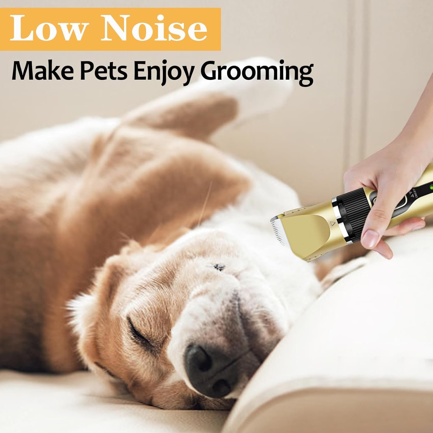 Gufamily Dog Clippers Low Noise Dog Shaver Cordless Cat Trimmer Quiet Dog Grooming Clippers Professional Pet Hair Grooming Kit with Pet Nail Clipper for Dogs Cats - Image 3