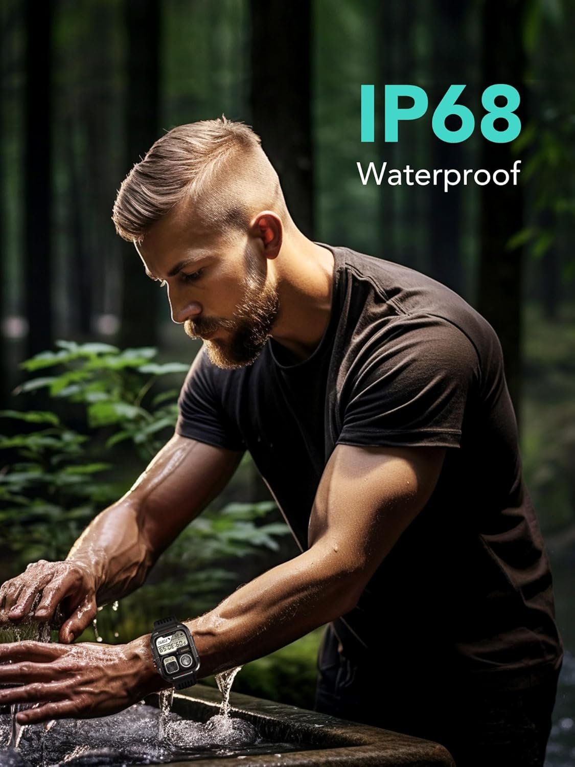 SKG R8 Smart Watch for Men Women (Answer/Make Call), 1.8" Military Smartwatch for Android iPhone with Alexa Built-in, IP68 Waterproof, Fitness Tracker with 100+ Sports Heart Rate/SpO2/Sleep Monitor - Image 8