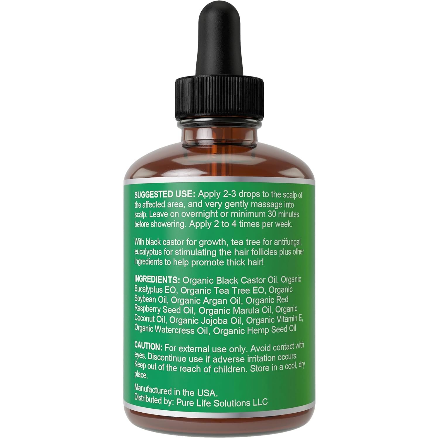 Argan + Tea Tree Oil + Black Castor Oil For Hair Growth. Vegan Thickening, Moisturizing, Strengthening Stay In Conditioner Oil For Women, Men. A Scalp Serum Treatment For Weak, Frizzy, Dry Hair 1oz - Image 7