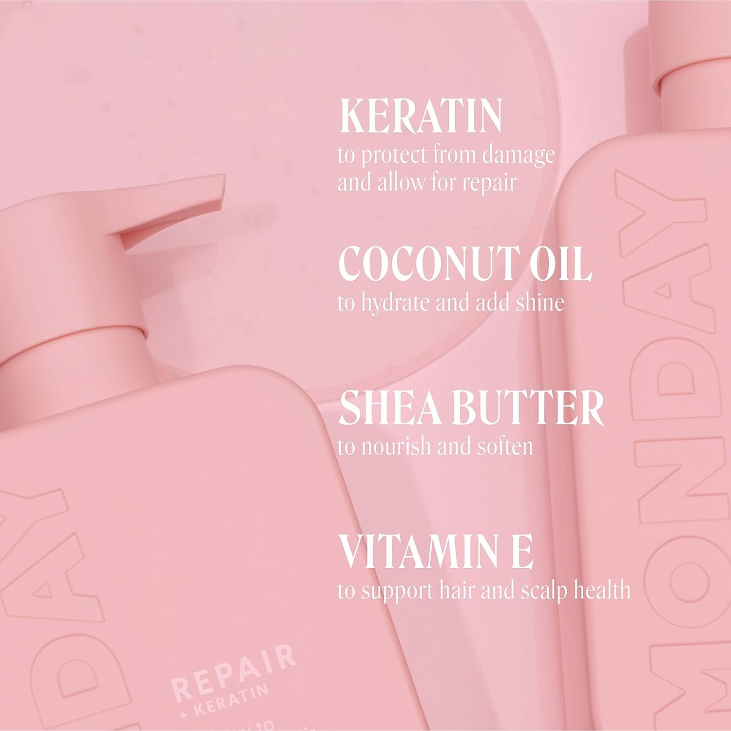 MONDAY HAIRCARE Repair Shampoo 12oz for Dry to Damaged Hair, Made with Keratin, Coconut Oil, Shea Butter and Vitamin E (350ml) - Image 4