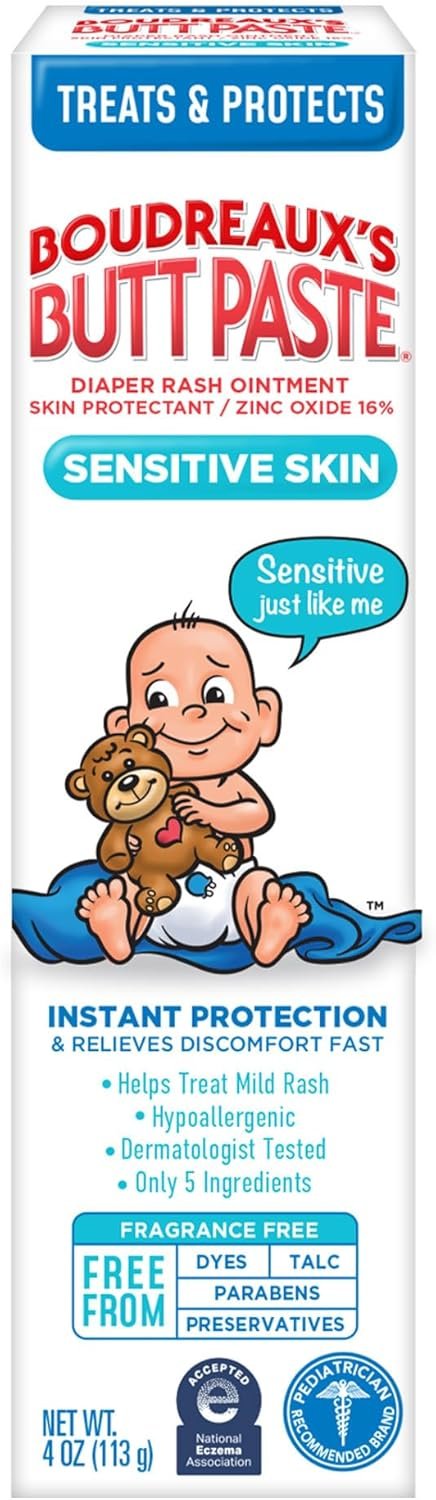 Boudreaux's Butt Paste for Sensitive Skin Diaper Rash Cream, Ointment for Baby, 4 oz Tube - Image 2