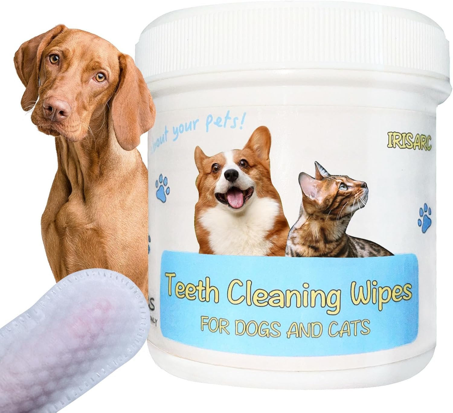 50pcs Pet Teeth Cleaning Finger Wipes for Dogs - Dog Dental Care Finger Wipes - Remove Plaque and Clean Teeth to Freshen Breath - Dog Teeth Cleaning - Image 2