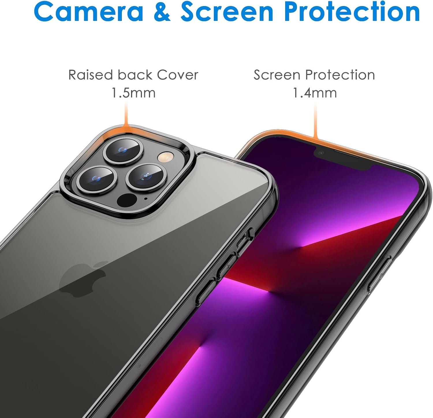 JETech Case for iPhone 13 Pro 6.1-Inch, Non-Yellowing Shockproof Phone Bumper Cover, Anti-Scratch Clear Back (Black) - Image 6