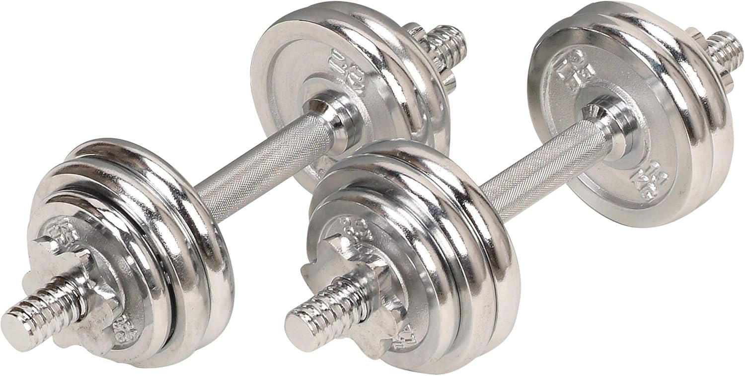 Sunny Health & Fitness Elite Adjustable Dumbbell 15/25/35/45/55 LB (Single Dumbbell) Space Saver, Secure Quick-Lock, Anti-Slip Steel Handle, Home Gym Fitness Optional Chrome Dumbbell Set (Pair) 33 LB - Image 2