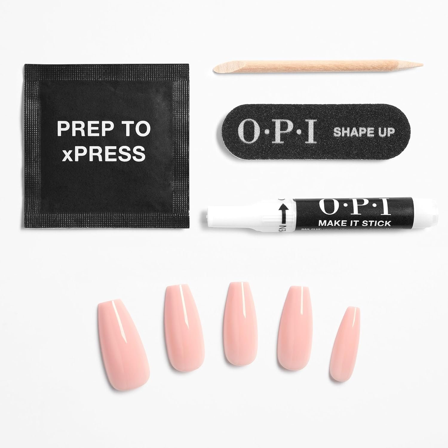 Bundle of OPI xPress/On Press On Nails, With Nail Glue, Long Neutral Coffin Shape Nails, Bubble Bath + OPI Nail Envy, Nail Strengthening Treatment, Stronger Nails in 1 Week, Vegan Formula, 0.5 fl oz - Image 3