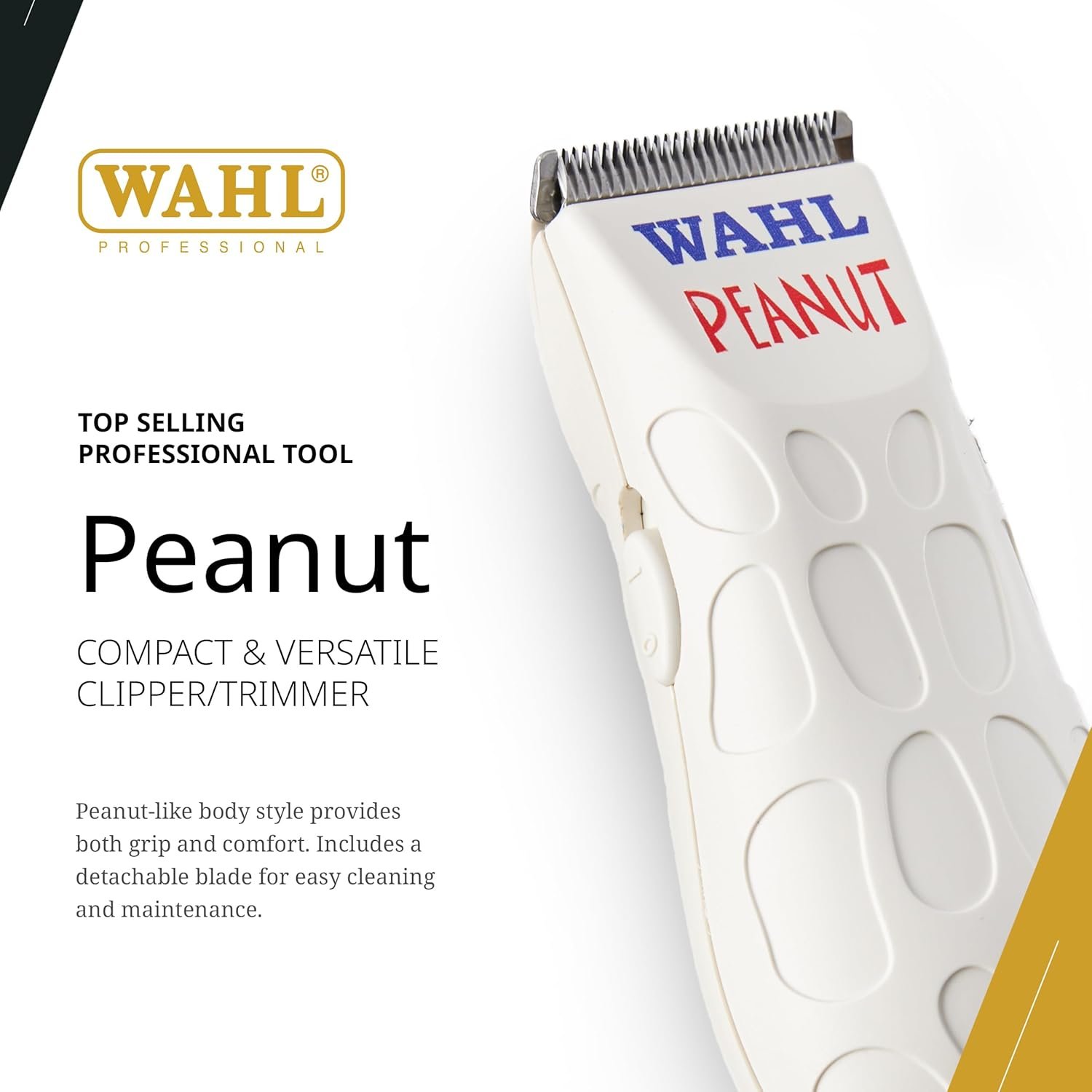 Wahl Professional Peanut Corded Trimmer Compact Lightweight Powerful Rotary Motor Grooming Tool 4 Trimming Guides Accessories - Image 3