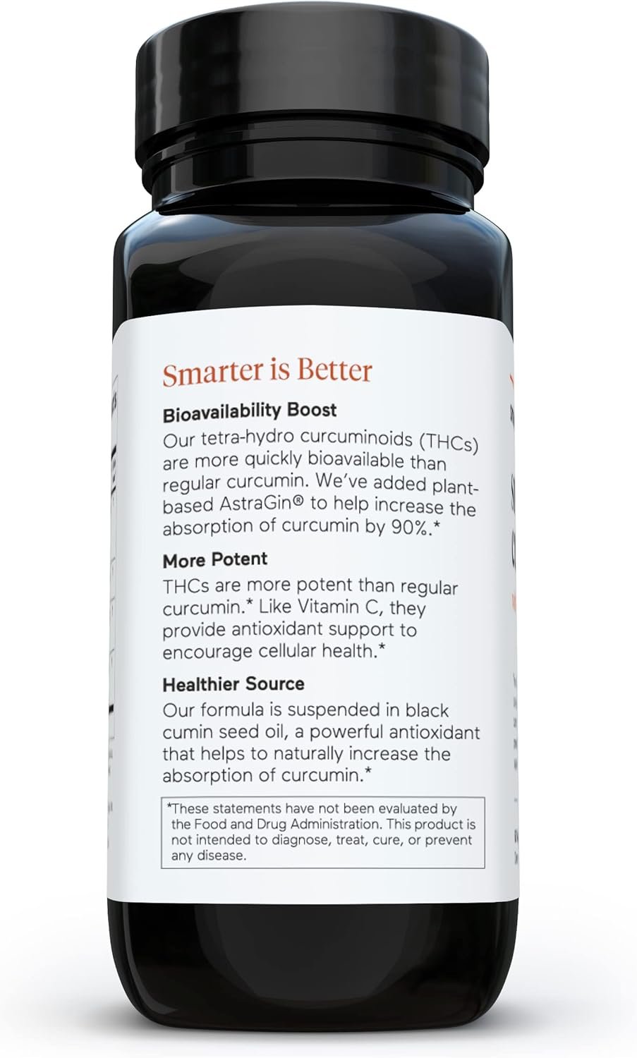Smarter Nutrition Curcumin Softgels - Potent & Bioavailable, Active Curcumin Standardized to 95% Tetrahydrocurcuminoids with AstraGin Black Cumin Seed Oil & Ginger (60 Count (Pack of 3) - Image 4