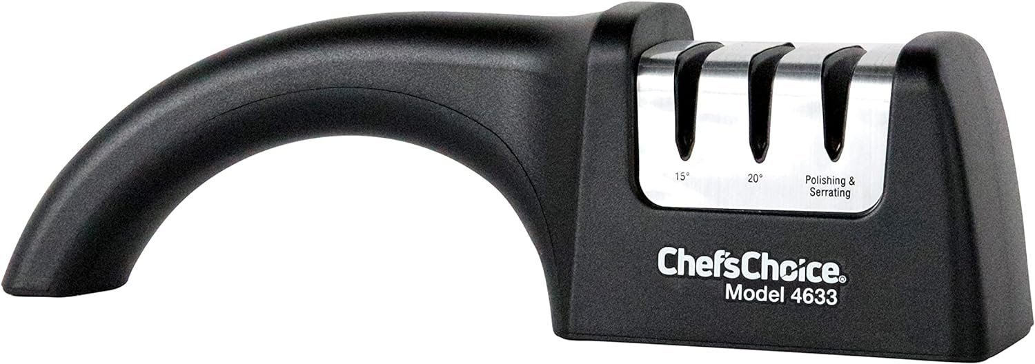 Chef'sChoice AngleSelect Diamond Hone Professional Manual Knife Sharpener for Straight and Serrated Knives with Precise Angle Control Compact Footprint, 3-Stage, black - Image 7