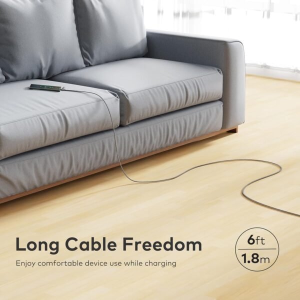[2-Pack Bundle] USB C Cable, 4-in-1 USB-C Cable (6ft), 100W USB-C Charger Cable with Hook-and-Loop Fastener and Cable Management, USB-C Cable/Fast Charging for MacBook, iPad, iPhone, Samsung - Image 8