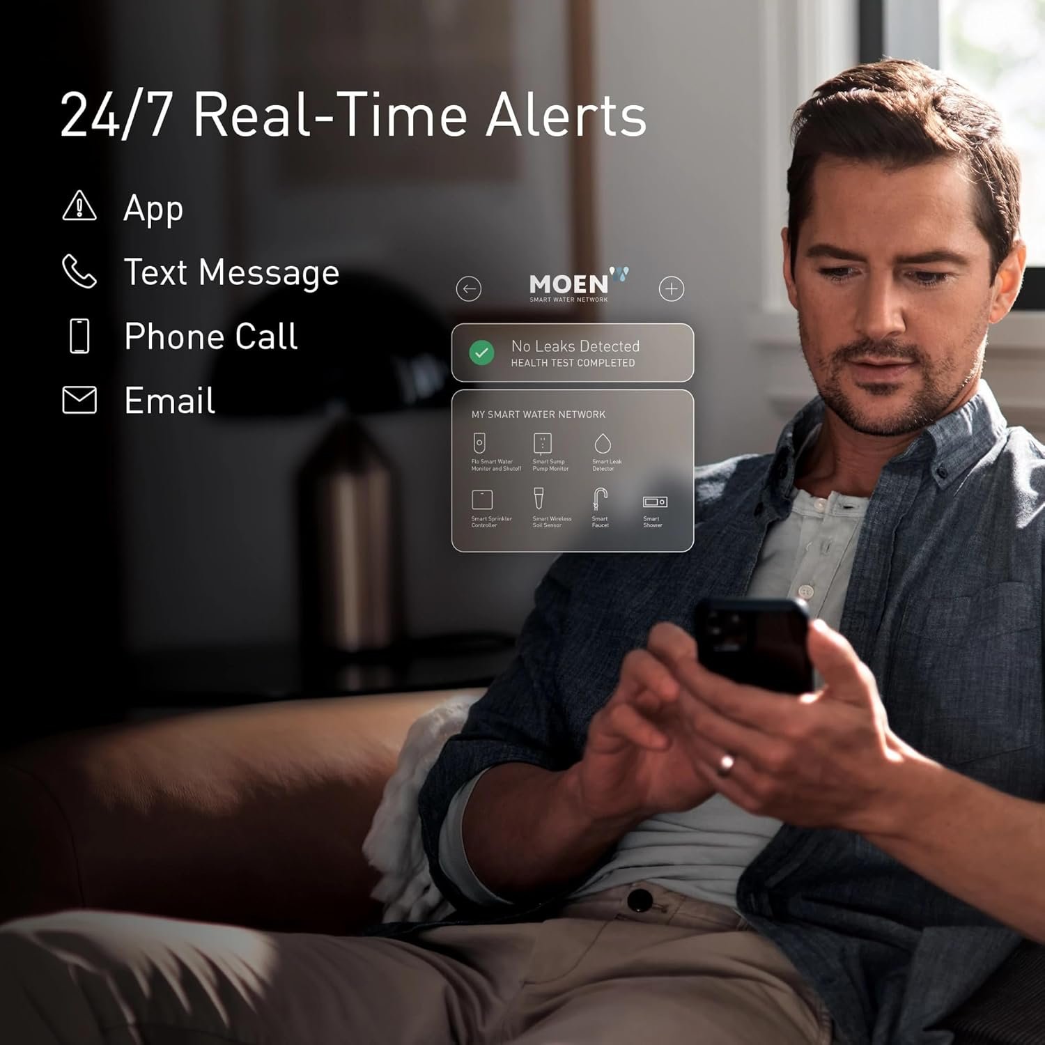 Moen 900-001 Flo Smart Water Monitor and Automatic Shutoff Sensor, Wi-Fi Water Leak Detector for 3/4-Inch Diameter Pipe - Image 4