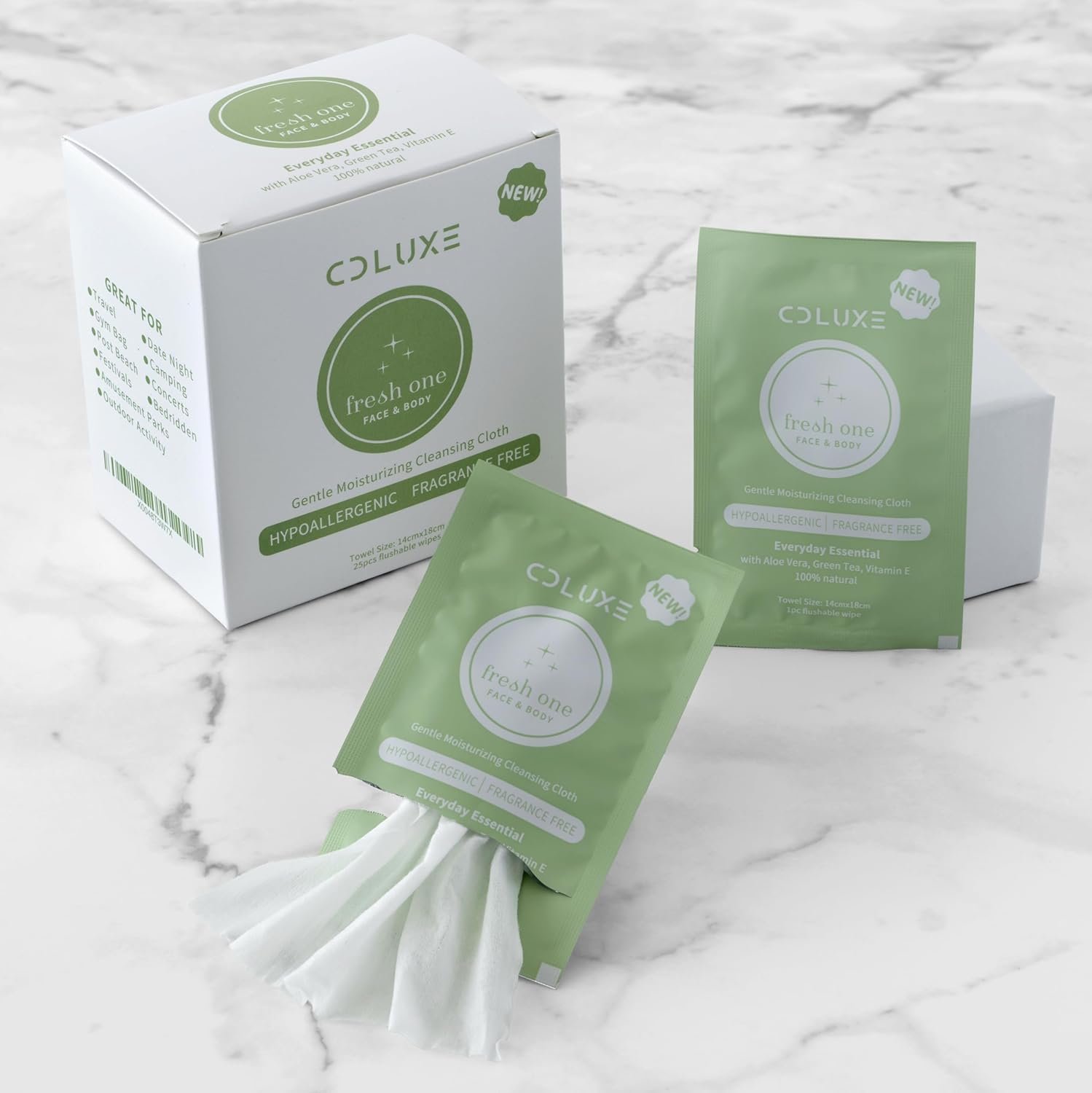 Fresh One (Body, Face, or Toliet) - Personal Cleansing | All Natural & Flushable, Sensitive Skin, Deodorizing, Hand Wipes, Moisturizing, Individually Wrapped on-the-go Singles - Image 8