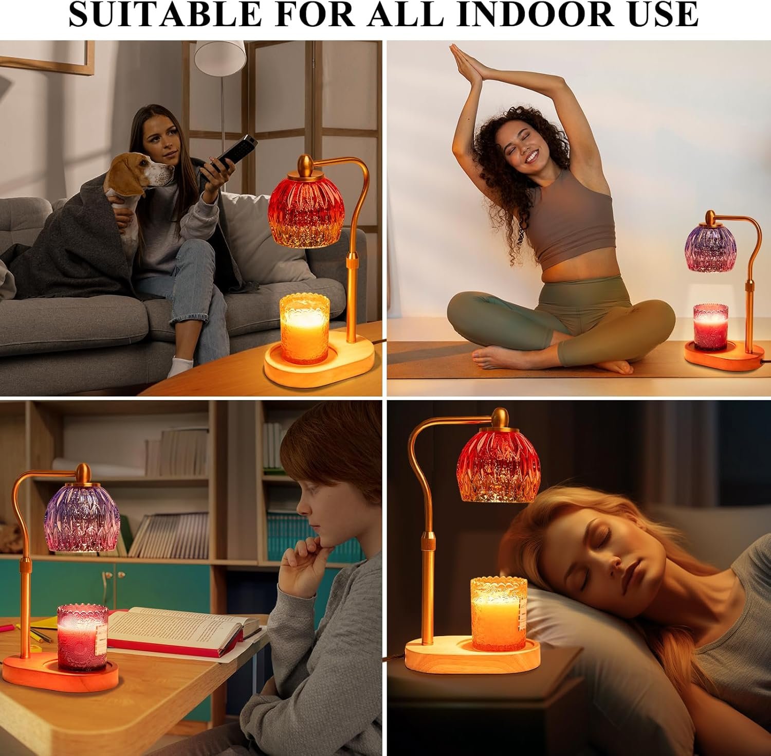 Candle Warmer Lamp with Complimentary Scented Candle Jar, Height Adjustable with Timer & Dimmer, Compatible with Different Sizes of Aroma Candles, Room Decor and House Warming Gifts (Purple) - Image 7