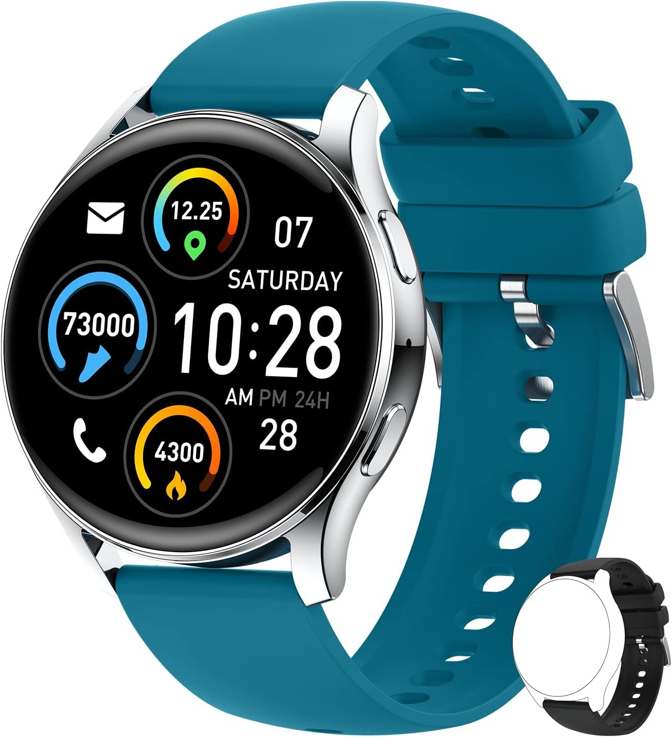 Smart Watch for Men Women Fitness: (Make/Answer Call) Bluetooth Smartwatch for Android Phone iPhone Compatible Waterproof Sport Running Digital Watches Blood Pressure Heart Rate Monitor Sleep Tracker - Image 2