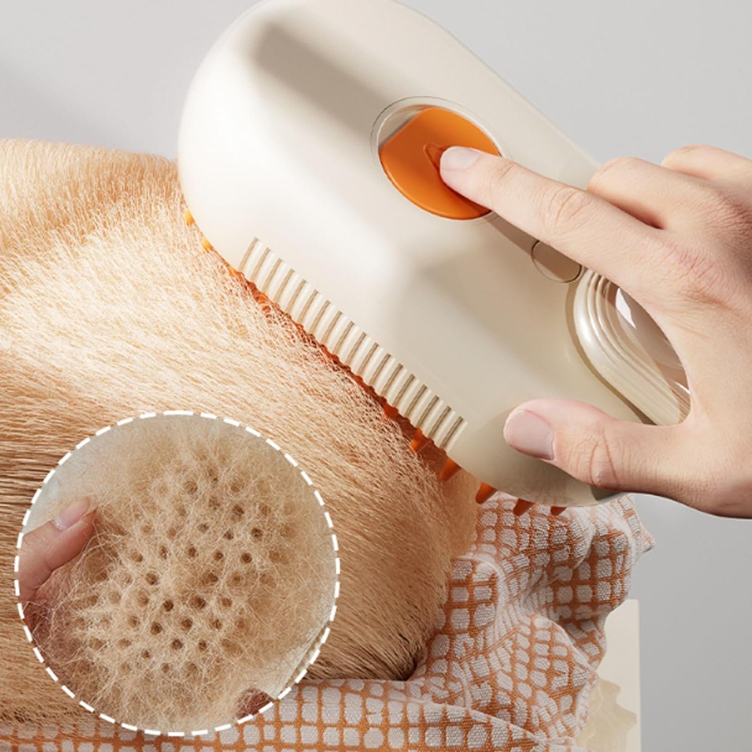 Cat Steam Brush - Cloud Care Cat Brush, Cloud Care Brush for Cats, 3 in 1 Water Dog Brush, Misting Cat Grooming Brush, Dog Brush with Water Steam, No More Fur Anywhere (White with Essence) - Image 8