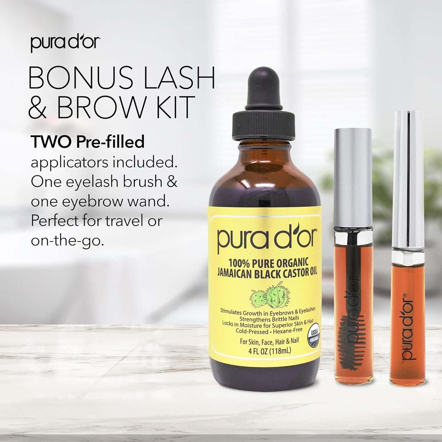 PURA D'OR Organic Jamaican Black Castor Oil, Natural Smoky Scent - Image 3